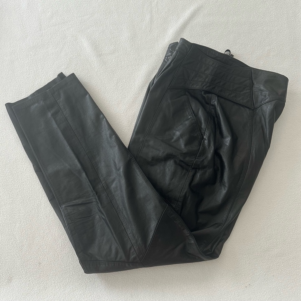 G-111 Pants Women’s Size 9 (28Wx29L) Black 100% Outer Shell Leather/Nylon Lined - Picture 7 of 11